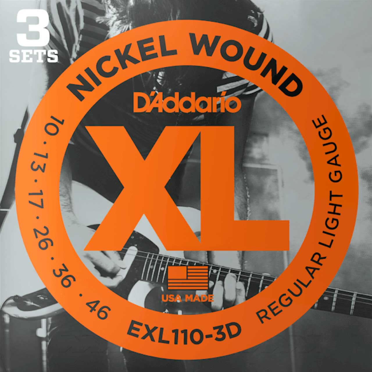 D'Addario エレキギター弦 EXL110/3D 10-46 3セットパック